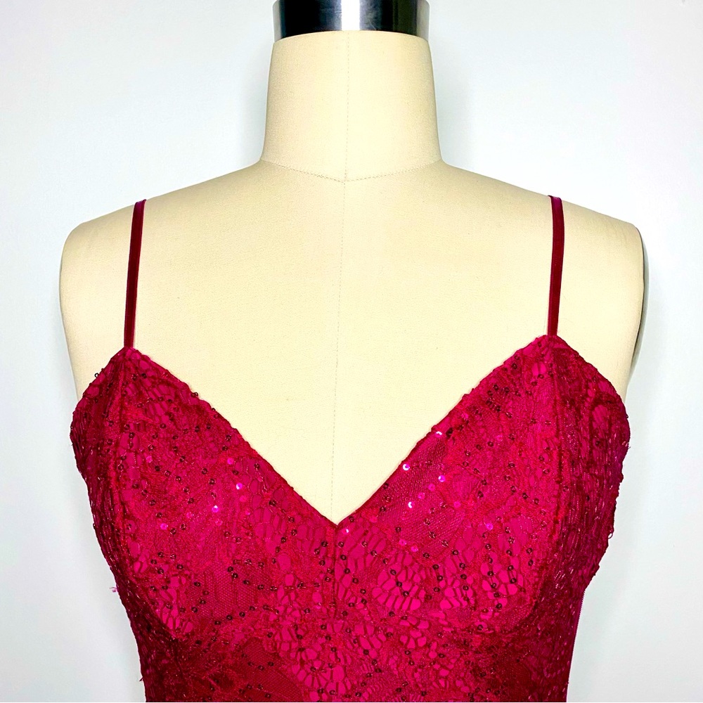 NWT GUESS Sequin & Lace Asymmetrical Dress - Picture 2 of 10